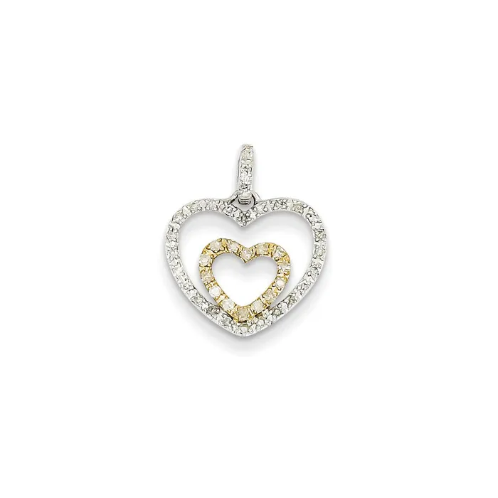 Goldia Rings 14k TwoTone Gold Real Diamond Pendant