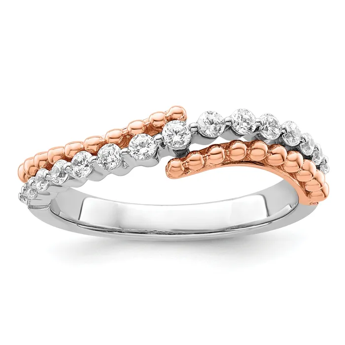 Goldia Rings 14K TwoTone Lab Grown Diamond VSSI G Band Ring