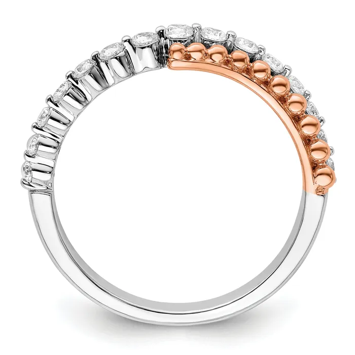 Goldia Rings 14K TwoTone Lab Grown Diamond VSSI G Band Ring
