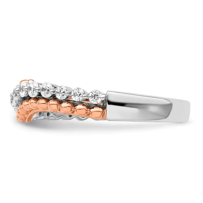 Goldia Rings 14K TwoTone Lab Grown Diamond VSSI G Band Ring