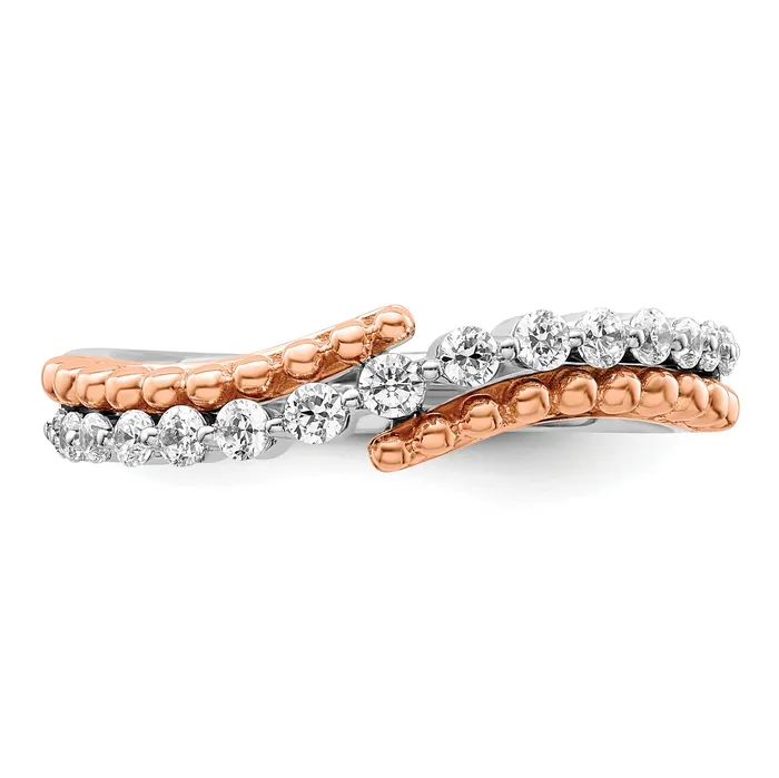 Goldia Rings 14K TwoTone Lab Grown Diamond VSSI G Band Ring