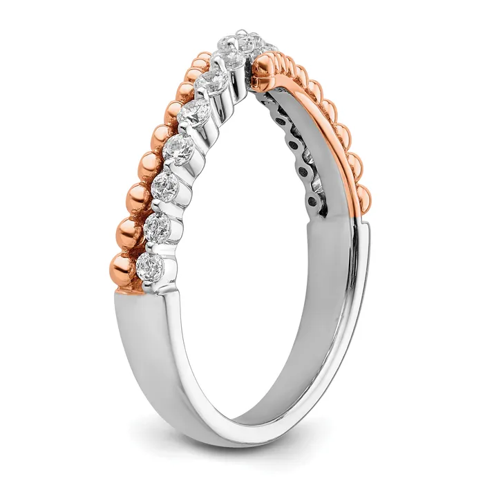 Goldia Rings 14K TwoTone Lab Grown Diamond VSSI G Band Ring