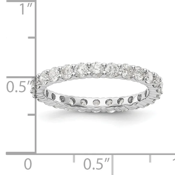 Goldia Rings 14k White Gold 1 12 Ct Lab Grown Diamond VSSI G Shared Prong Eternity Band Ring