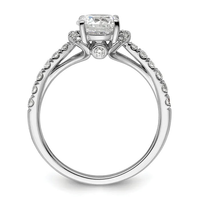 Goldia Rings 14k White Gold 13 Ct Lab Grown Diamond VSSI G 1 Ct center Round Engagement Ring