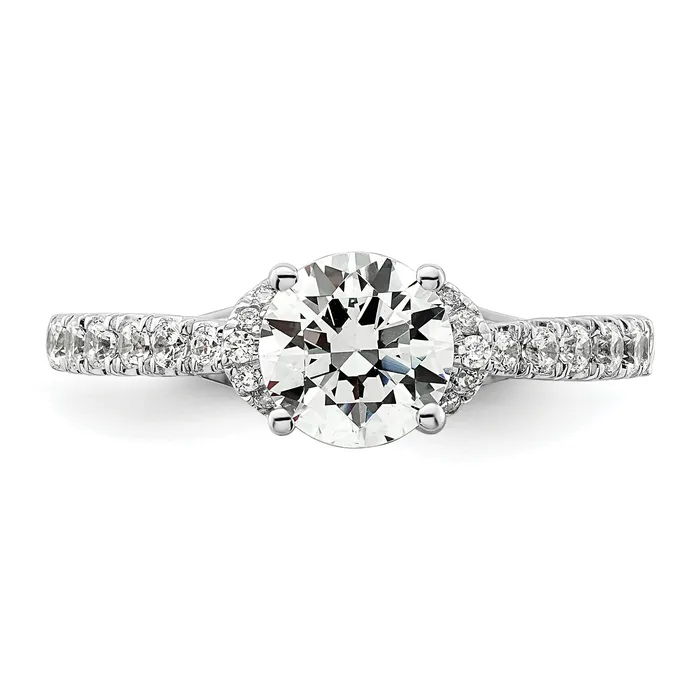 Goldia Rings 14k White Gold 13 Ct Lab Grown Diamond VSSI G 1 Ct center Round Engagement Ring