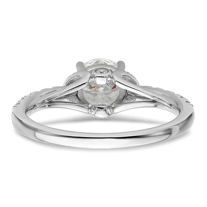 Goldia Rings 14k White Gold 13 Ct Lab Grown Diamond VSSI G 1 Ct center Round Engagement Ring