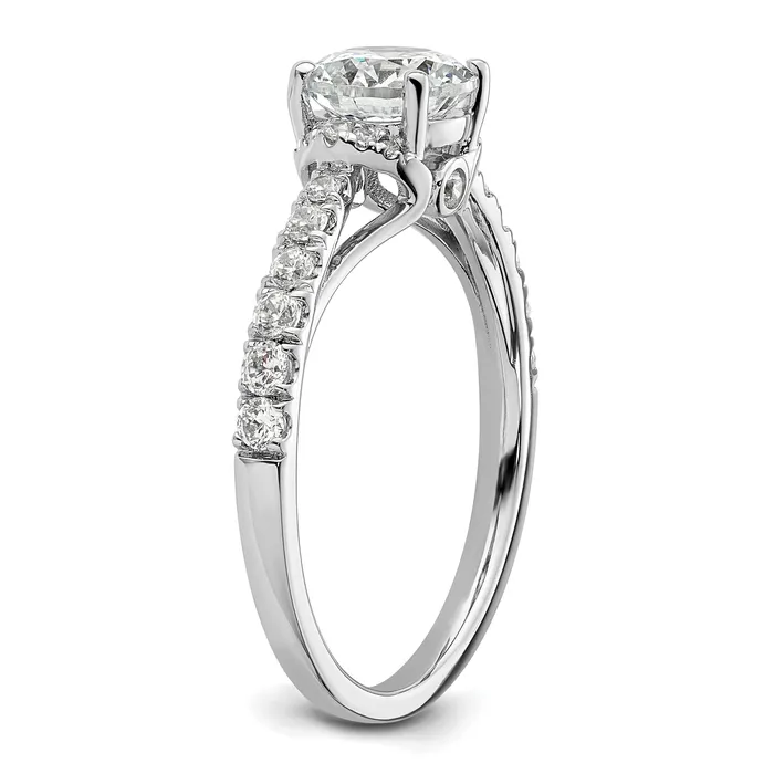 Goldia Rings 14k White Gold 13 Ct Lab Grown Diamond VSSI G 1 Ct center Round Engagement Ring