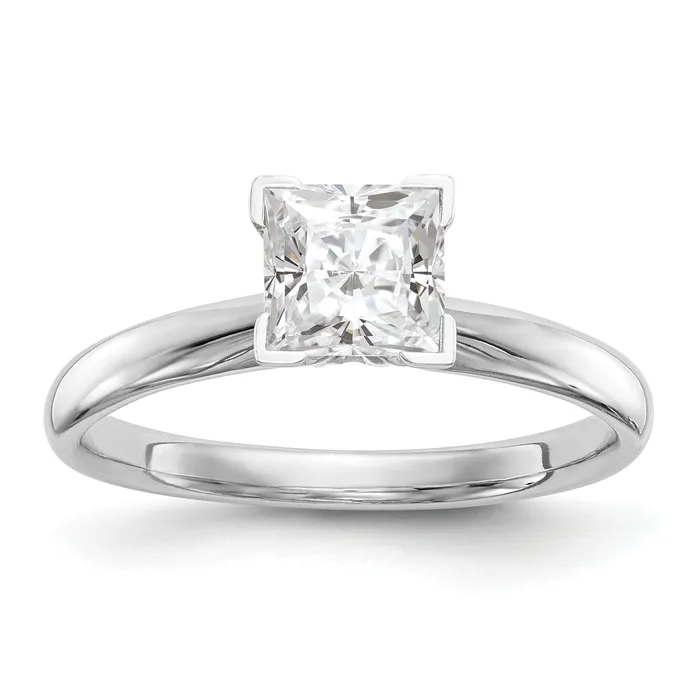 Goldia Rings 14k White Gold 14 Ct Princess VSSI GH Lab Grown Diamond Solitaire Medium Weight Comfort Fit Vend 4 Prong Ring Goldia Rings 14k White Gold 14 Ct Princess VSSI GH Lab Grown Diamond Solitaire Medium Weight Comfort Fit Vend 4 Prong Ring