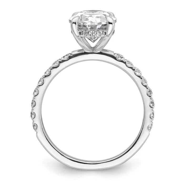 Goldia Rings 14k White Gold 3 12 Ct Lab Grown Diamond VSSI G Flair Oval Engagement Ring