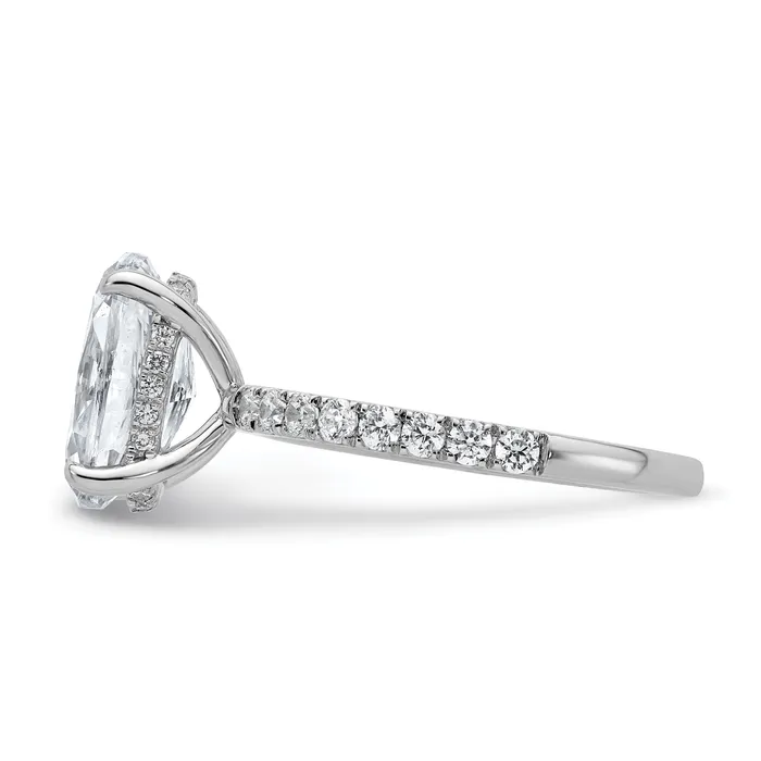 Goldia Rings 14k White Gold 3 12 Ct Lab Grown Diamond VSSI G Flair Oval Engagement Ring