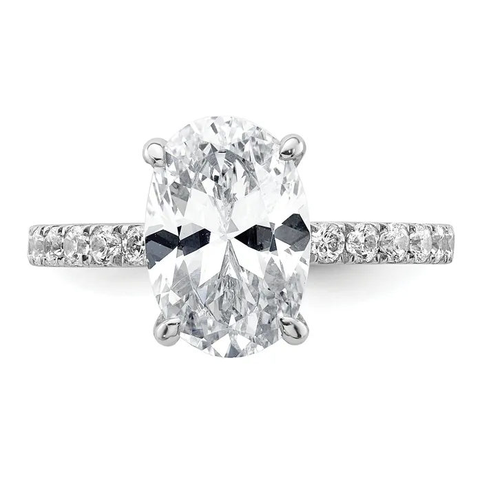 Goldia Rings 14k White Gold 3 12 Ct Lab Grown Diamond VSSI G Flair Oval Engagement Ring