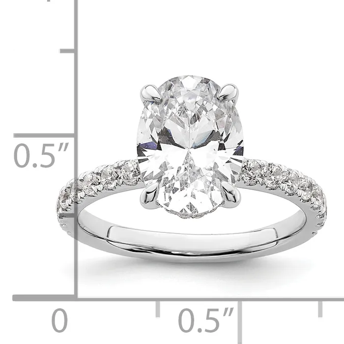 Goldia Rings 14k White Gold 3 12 Ct Lab Grown Diamond VSSI G Flair Oval Engagement Ring