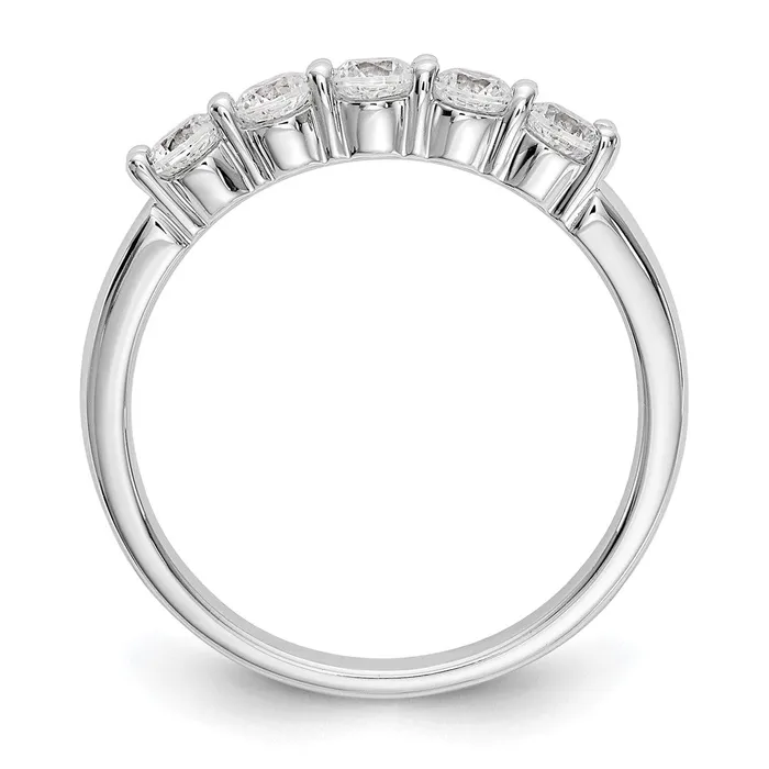 Goldia Rings 14k White Gold 5Stone Shared Prong 12 carat Complete Round Diamond Band