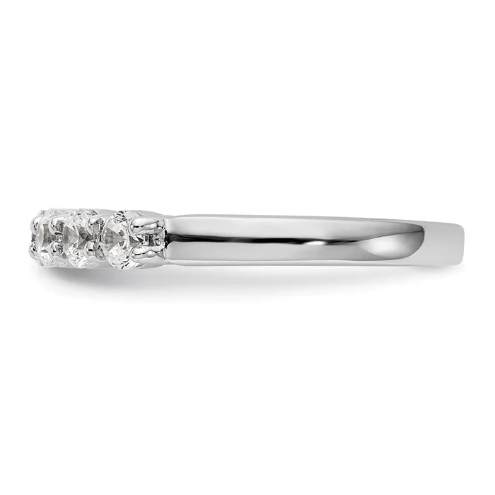 Goldia Rings 14k White Gold 5Stone Shared Prong 12 carat Complete Round Diamond Band