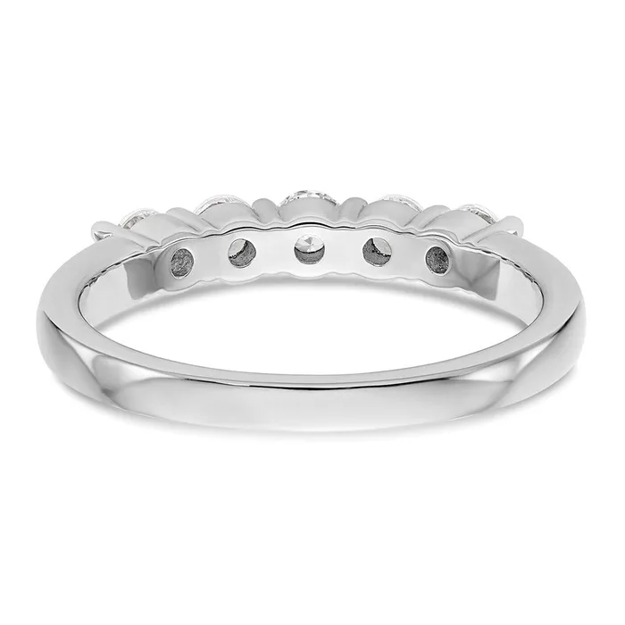 Goldia Rings 14k White Gold 5Stone Shared Prong 12 carat Complete Round Diamond Band