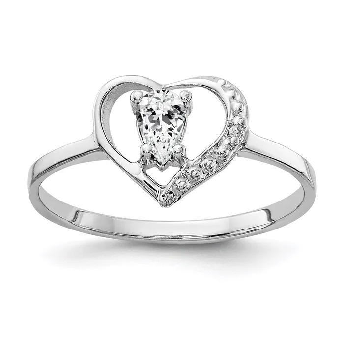Goldia Rings 14k White Gold 5x3mm Pear Cubic Zirconia A Real Diamond ring
