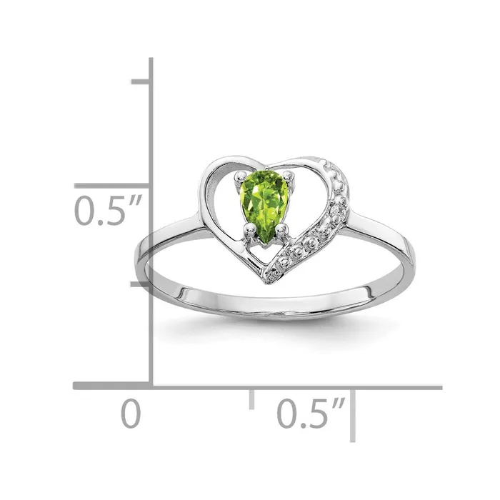 Goldia Rings 14k White Gold 5x3mm Pear Peridot A Real Diamond ring