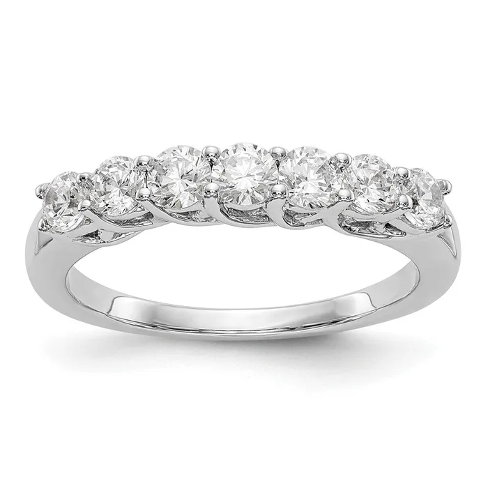 Goldia Rings 14k White Gold 7Stone Shared Prong 78 carat Complete Round Diamond Band Goldia Rings 14k White Gold 7Stone Shared Prong 78 carat Complete Round Diamond Band