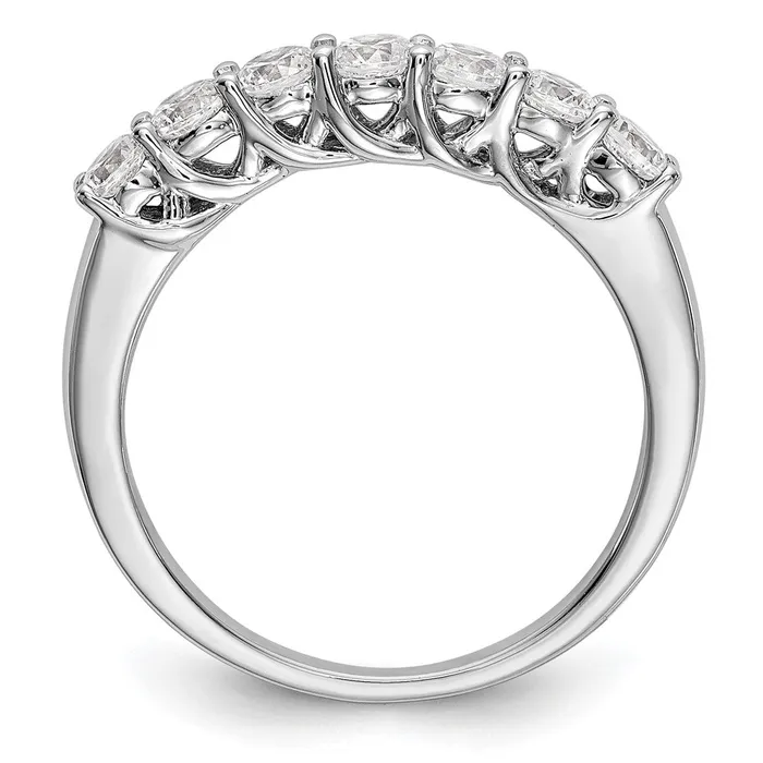 Goldia Rings 14k White Gold 7Stone Shared Prong 78 carat Complete Round Diamond Band