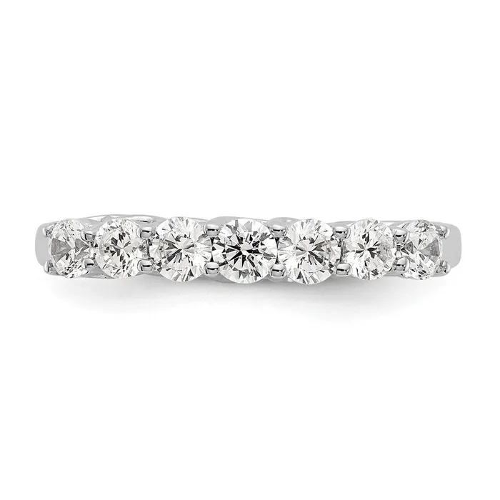 Goldia Rings 14k White Gold 7Stone Shared Prong 78 carat Complete Round Diamond Band