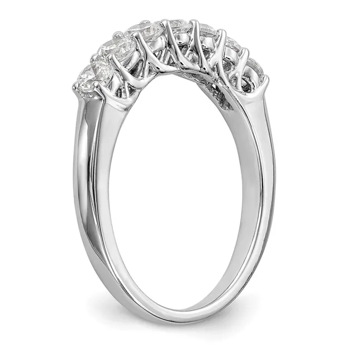 Goldia Rings 14k White Gold 7Stone Shared Prong 78 carat Complete Round Diamond Band