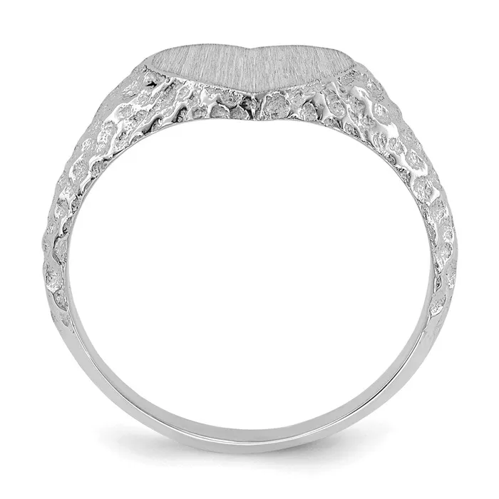 Goldia Rings 14K White Gold 80x90mm Open Back Heart Signet Ring