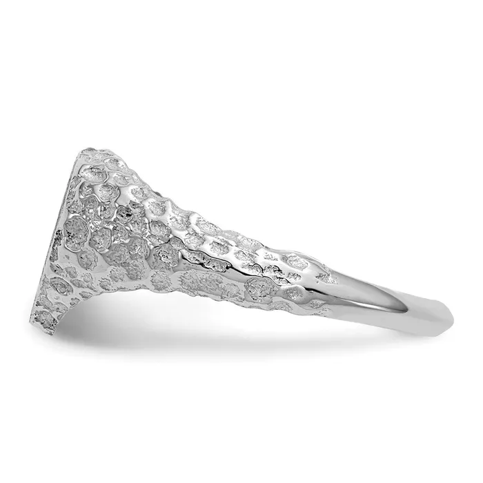 Goldia Rings 14K White Gold 80x90mm Open Back Heart Signet Ring