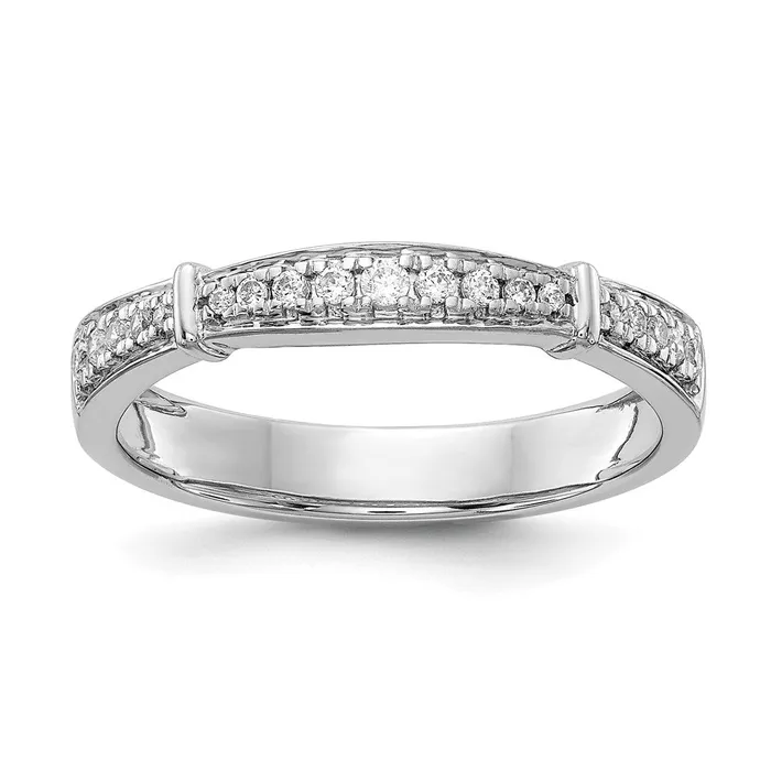 Goldia Rings 14K White Gold Complete Real Diamond Trio Ladies Wedding Band