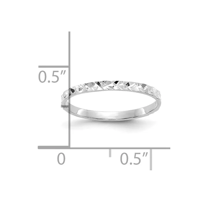Goldia Rings 14K White Gold Diamondcut Design Band Childs Ring