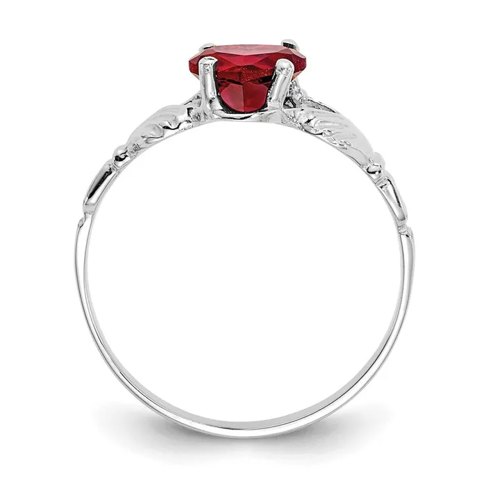 Goldia Rings 14k White Gold January CZ Birthstone Claddagh Ring