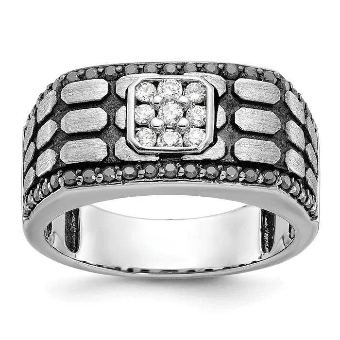 Goldia Rings 14k White Gold Mens Cobblestone Satin Diamond Ring Mounting Goldia Rings 14k White Gold Mens Cobblestone Satin Diamond Ring Mounting