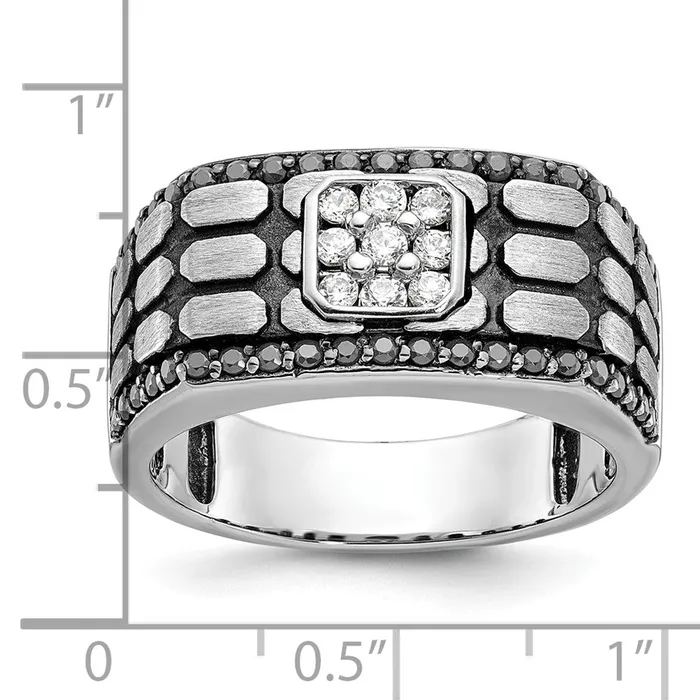Goldia Rings 14k White Gold Mens Cobblestone Satin Diamond Ring Mounting