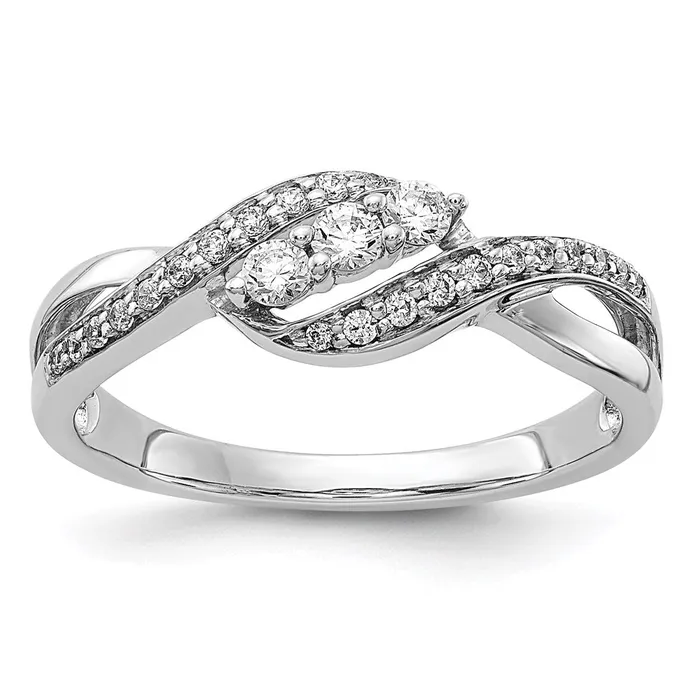 Goldia Rings 14k White Gold Real Diamond Fashion Ring