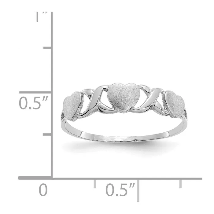 Goldia Rings 14k White Gold Triple Heart Ring