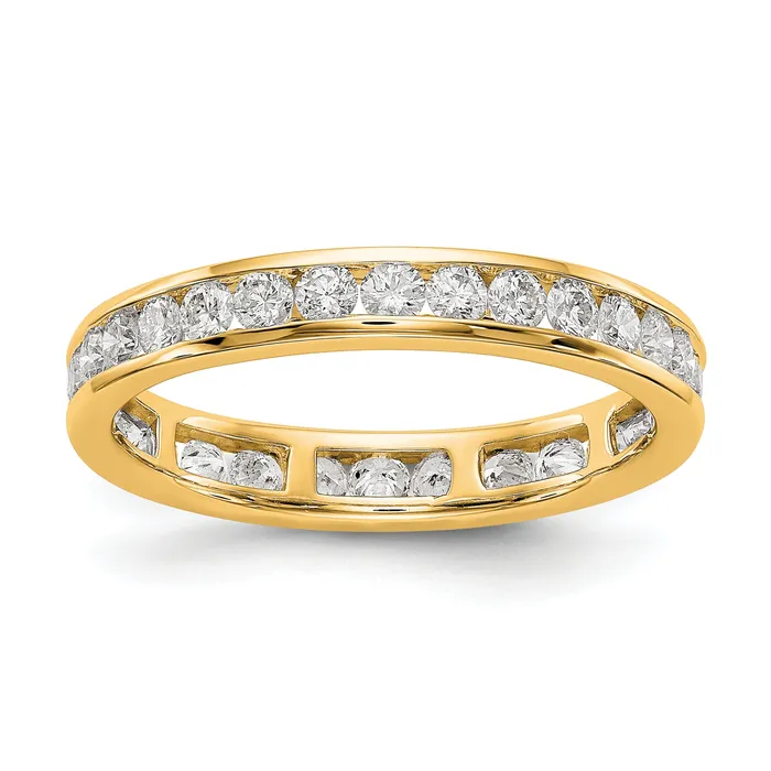 Goldia Rings 14k Yellow Gold 1 Ct Lab Grown Diamond VSSI G Channel Set Eternity Band Ring Goldia Rings 14k Yellow Gold 1 Ct Lab Grown Diamond VSSI G Channel Set Eternity Band Ring