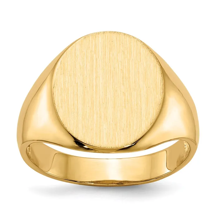 Goldia Rings 14K Yellow Gold 140x130mm Open Back Mens Signet Ring