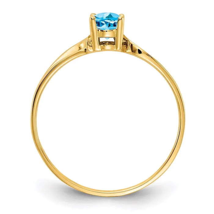 Goldia Rings 14K Yellow Gold 6x4mm Oval Blue Topaz ring