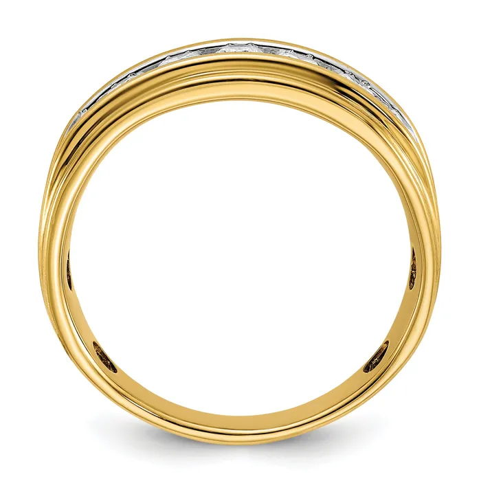 Goldia Rings 14k Yellow Gold 78 Ct Lab Grown Diamond VSSI G Seven Stone Polished Mens Ring