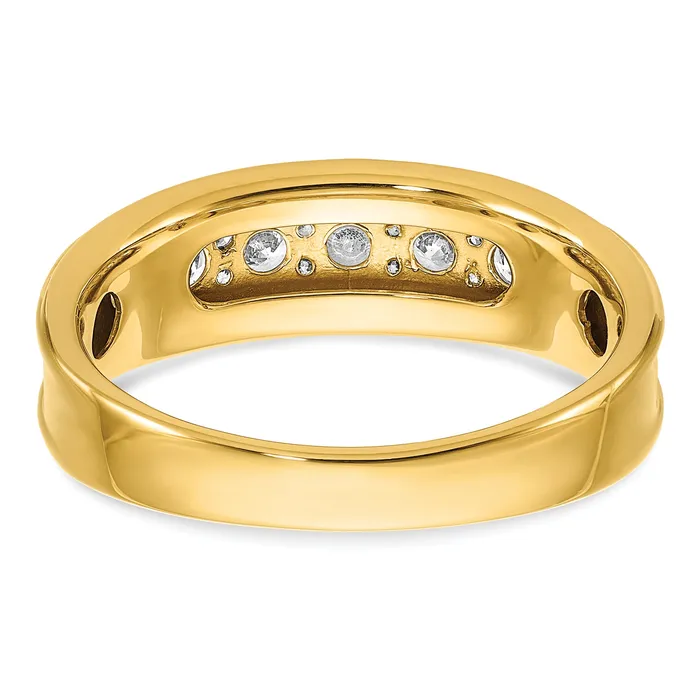 Goldia Rings 14k Yellow Gold 78 Ct Lab Grown Diamond VSSI G Seven Stone Polished Mens Ring