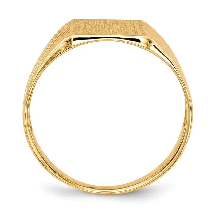 Goldia Rings 14K Yellow Gold 95x80mm Open Back Signet Ring