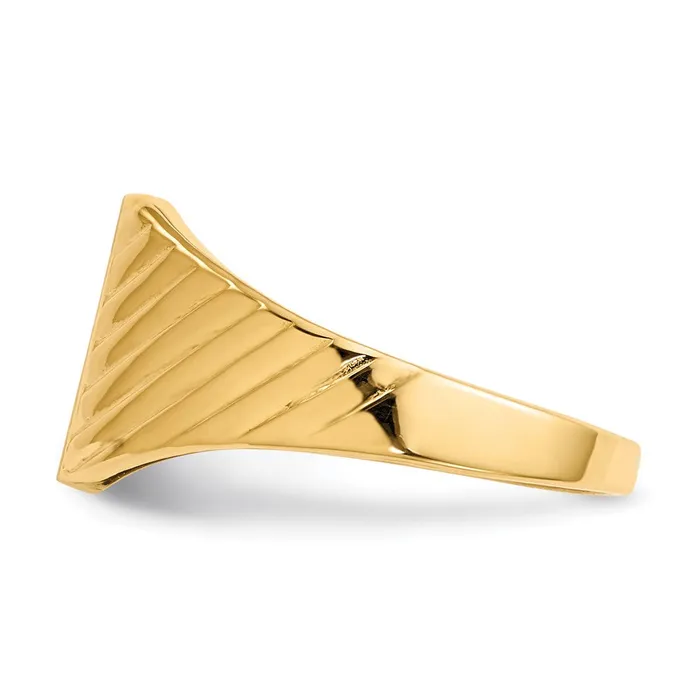 Goldia Rings 14K Yellow Gold 95x80mm Open Back Signet Ring