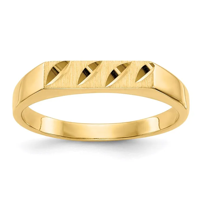 Goldia Rings 14K Yellow Gold Childs DiamondCut Ring