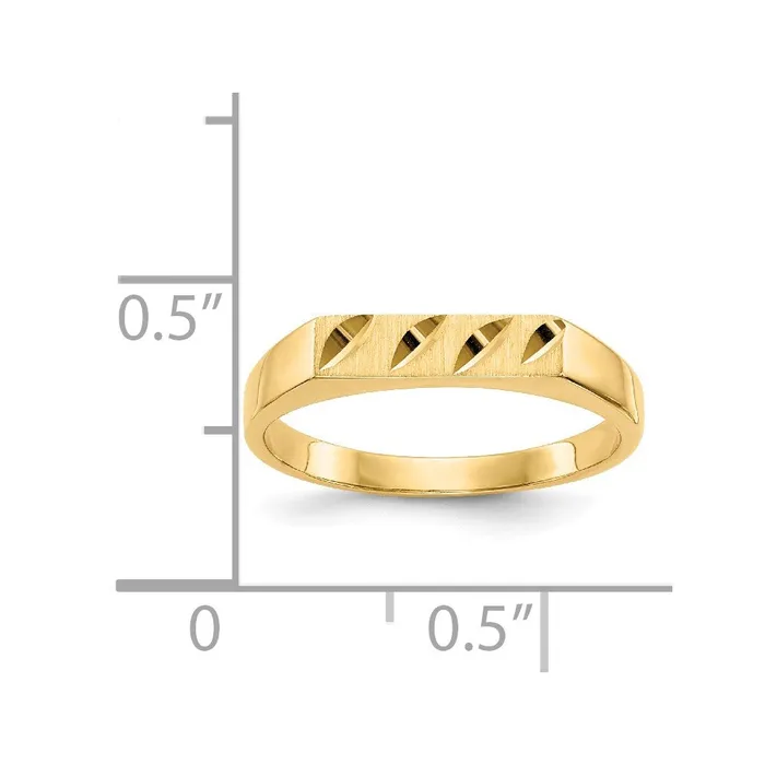 Goldia Rings 14K Yellow Gold Childs DiamondCut Ring