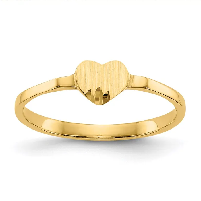 Goldia Rings 14K Yellow Gold Heart Signet Ring