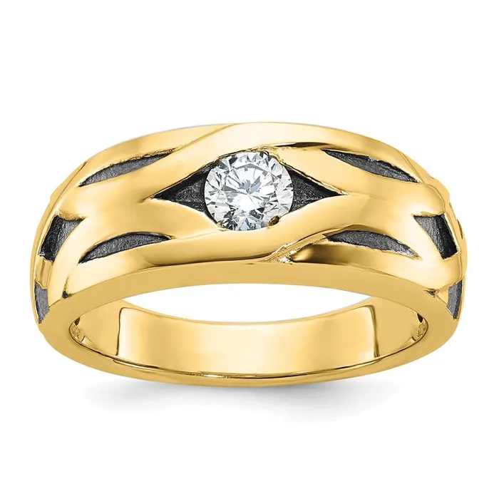 Goldia Rings 14k Yellow Gold Mens Satin Diamond Ring Mounting