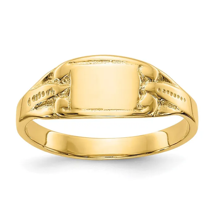 Goldia Rings 14k Yellow Gold Polished Rectangular Baby Signet Ring