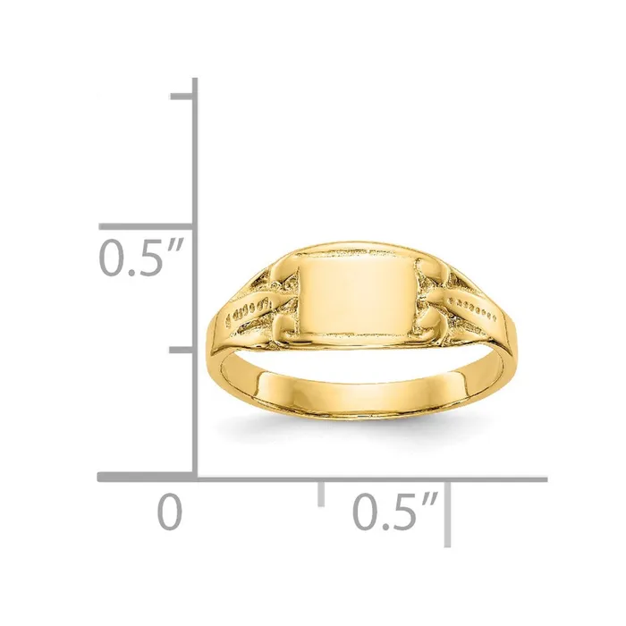 Goldia Rings 14k Yellow Gold Polished Rectangular Baby Signet Ring