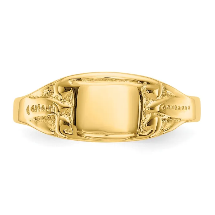 Goldia Rings 14k Yellow Gold Polished Rectangular Baby Signet Ring