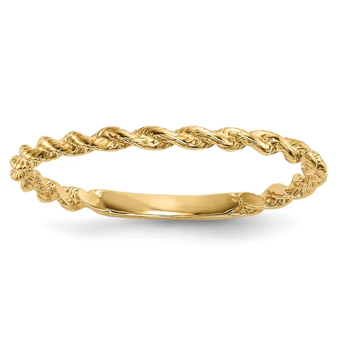 Goldia Rings 14K Yellow Gold Polished Twisted Rope Ring