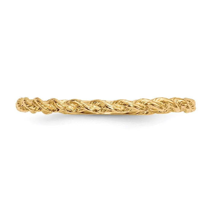 Goldia Rings 14K Yellow Gold Polished Twisted Rope Ring